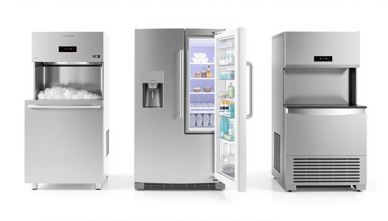 Various types of ice machines